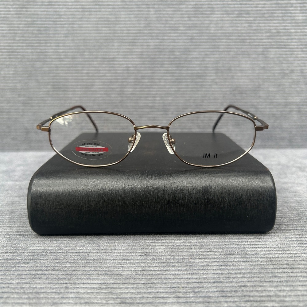 IM IT Corematerial Diamond Line Bronze Oval Y2k Eyeglasses 54-19 C4 140